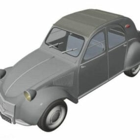 Vieille voiture Citroën 2cv modèle 3D