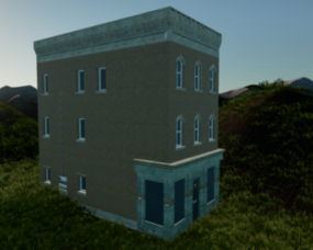 Scifi Building Exterior Scene 3d model
