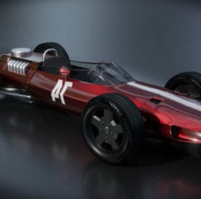 Old Formula F1 Racing Car 3d model