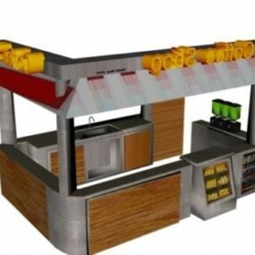 Model 3D budynku małej kawiarni