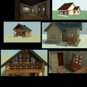 Houses With Interior Collection 3d model
