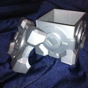 Afdrukbaar 3D-model van de Companion Cube-geschenkdoos