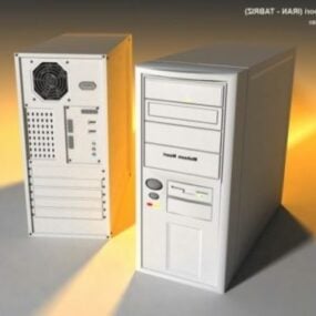 نموذج ثلاثي الأبعاد لحالة الكمبيوتر القديمة في التسعينيات