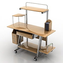 Study Working Computer Table 3d model