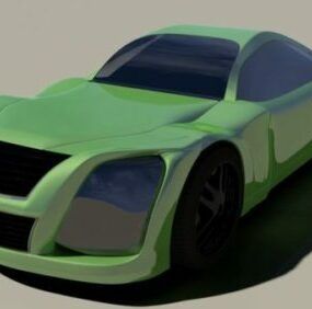 Modelo 3d de coche deportivo concepto verde