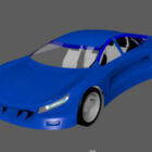 Blue Sedan Concept Car