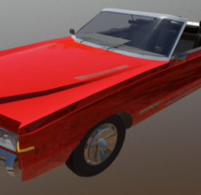 Modelo 3d de diseño de coche descapotable rojo