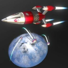 Model 3D Roket Orbit Rame