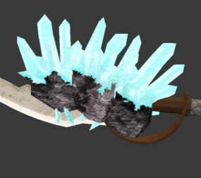 Modello 3d di design della spada di cristallo da gioco