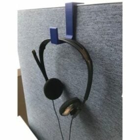 Parete del cubicolo Headset Hook Printable 3d model