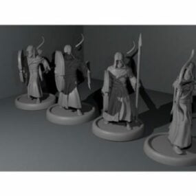 Cultist Group Character Design 3d-modell