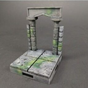 Bâtiment d'arcades en pierre taillée modèle 3D