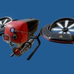 Modelo 3d do conceito de drone de ficção científica
