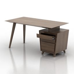 Working Desk With Cabinet 3d model