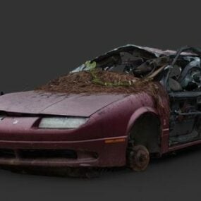 3д модель сканирования разрушенного автомобиля