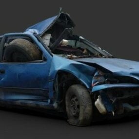 파괴 된 자동차 스캔 차량 3d 모델