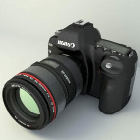 Modello 3d della fotocamera digitale DSLR