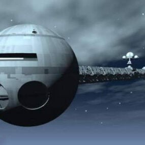 Modelo 3d de nave espacial de ciencia ficción Discovery