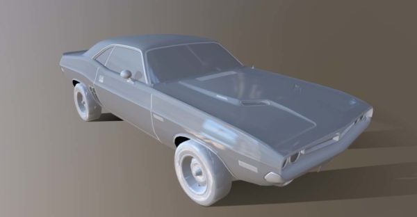 Lowpoly Cluiche Dodge Challenger 1970