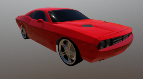 Red Dodge Challenger Sedan Car