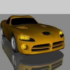 3d модель автомобіля Dodge Viper жовтого кольору