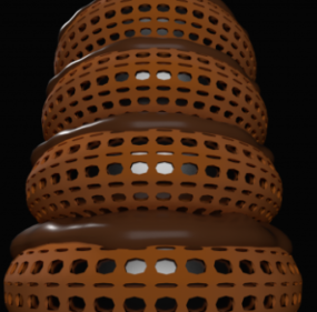 Donut-Form-Gebäude-3D-Modell