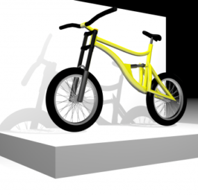 내리막 풀 서스펜션 자전거 3d 모델