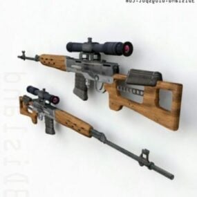Dragunov Sniper Gun Weapon 3d model