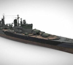 Mô hình 3d tàu tuần dương hạng nặng Drake của Anh