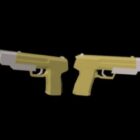 Dual Pistol Gun Lowpoly