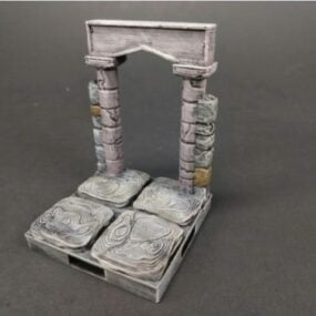 地牢石拱门建筑3d模型
