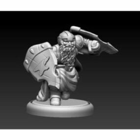3d-модель Скульптура персонажа гномського бійця