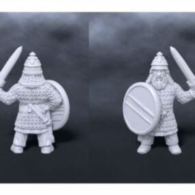 Dwarven Warrior -pelihahmo 3D-malli