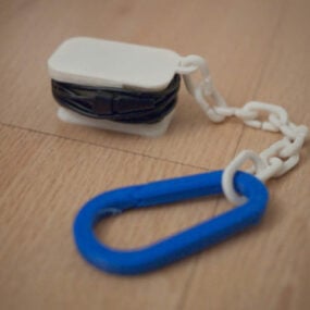 Earbud Box With Keychain Printable 3d model