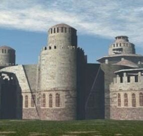 Aziatische oude Castle 3D-model bouwen