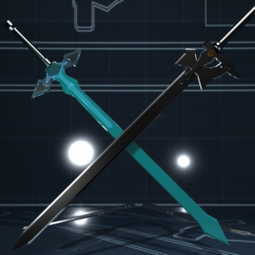 Arma de juego de espada de fuego modelo 3d