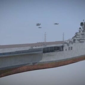 3D-Modell des Flugzeugträgers USS Essex