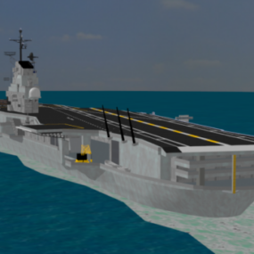 3д модель авианосца Uss в море