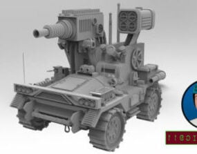 Experimental Military Car Weapon 3d model