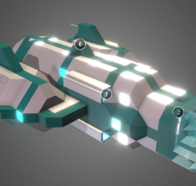 Fed Small Fighter Spaceship 3d-malli