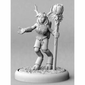 Fae Tiefling Druid Character Printable 3d model