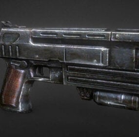 Fallout 3 Weapon 10mm Pistol Gun 3d model
