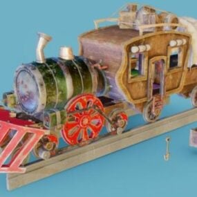 الخيال قاطرة قطار مركبة نموذج 3D