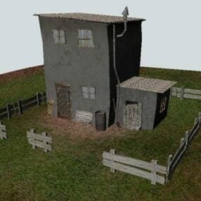 Brick Farm House Design 3d model