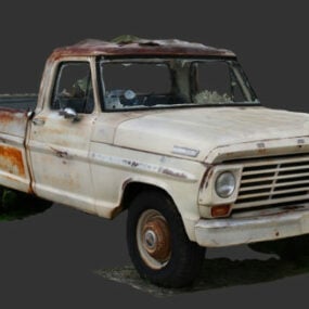 Modelo 3d de veículo antigo de caminhão agrícola