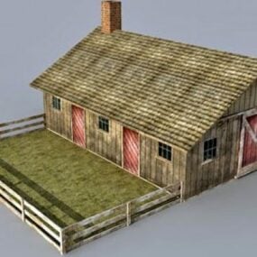 Model 3D starego zabytkowego domu wiejskiego