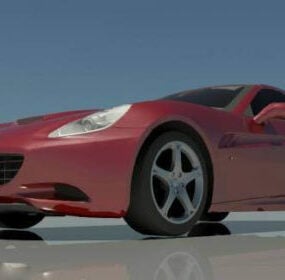 Červený 3D model auta Ferrari California