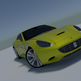 黄色法拉利加州汽车3d模型