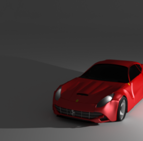 Röd Ferrari bil F12 3d-modell