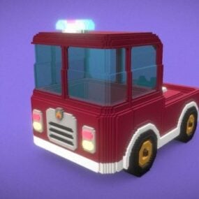 消防车卡通车3d模型